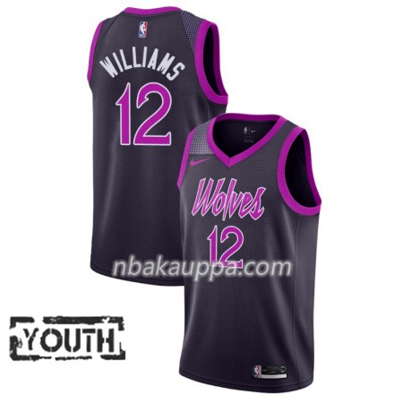 Minnesota Timberwolves C.J. Williams 12 2018-19 Nike City Edition Violetti Pelipaidat Swingman - Lasten
